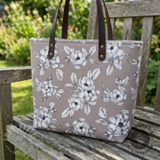 Sisustuskangas Flowers taupe digital print