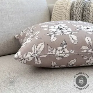 Sisustuskangas Flowers taupe digital print