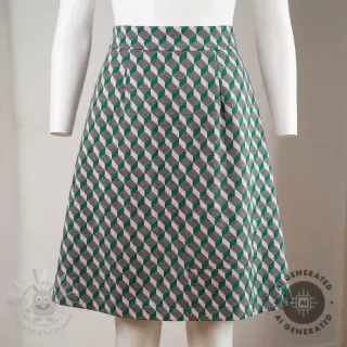 Kangas pukuun KNITTED JACQUARD Graphic green