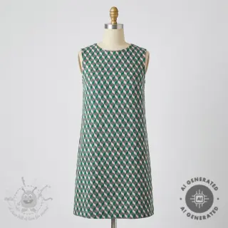 Kangas pukuun KNITTED JACQUARD Graphic green