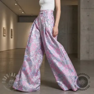 Kangas pukuun JACQUARD Flowers light lilac