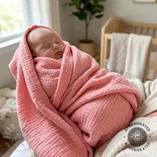 Kaksinkertainen harsokangas/musliini soft rose ORGANIC