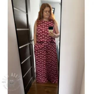 Viskoosi STRETCH Abstract pink