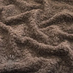 Päällystakkikangas TEDDY BOUCLÉ dark brown