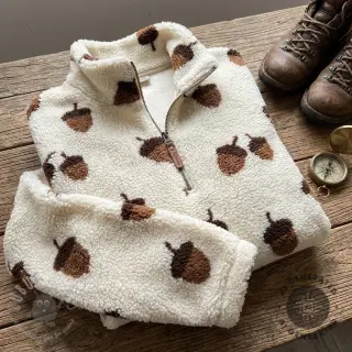 Päällystakkikangas TEDDY JACQUARD Acorns