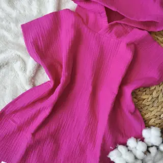 Kaksinkertainen harsokangas/musliini fuchsia