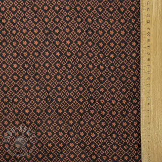 Puuvillakangas VOILE STEPPED Flowerie black digital print