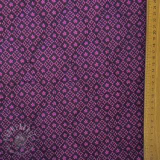 Puuvillakangas VOILE STEPPED Flowerie purple digital print