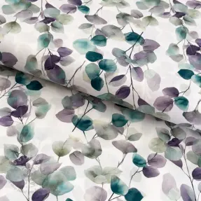 Puuvillakangas Eucalypt white digital print