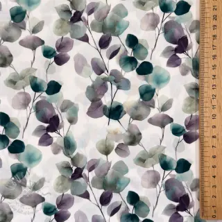 Puuvillakangas Eucalypt white digital print