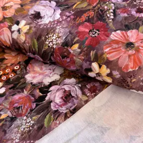 Collegekangas Flowers Andrea brown digital print
