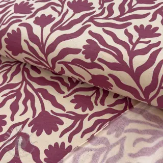Harjattu collegekangas Flowers burgundy SIMPLY NATURAL