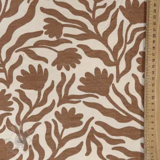 Harjattu collegekangas Flowers caramel SIMPLY NATURAL