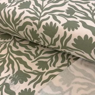Harjattu collegekangas Flowers army green SIMPLY NATURAL