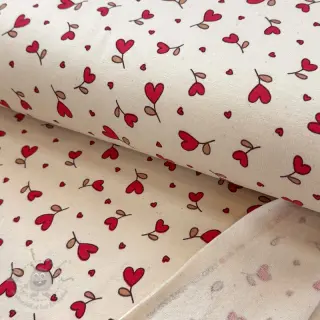 Harjattu collegekangas Hearts fuchsia SIMPLY NATURAL