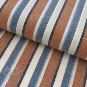 Puuvillakangas YARN DYED MIA Stripe terracotta