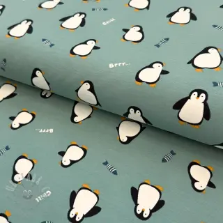 Neulos Penguins sage digital print