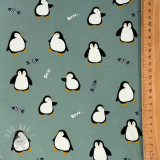 Neulos Penguins sage digital print