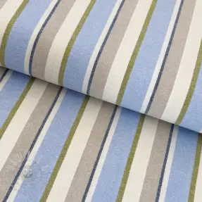 Puuvillakangas YARN DYED MIA Stripe light blue