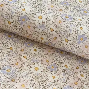 Kaksinkertainen harsokangas/musliini Flowers mint green digital print