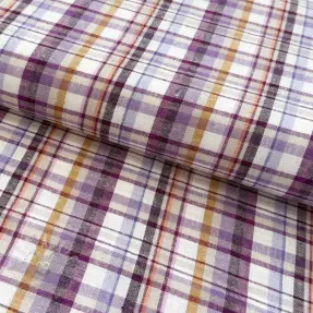 Viskoosi pellavalla YARN DYED Checks Old fashion cyclaam