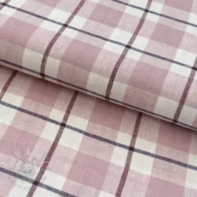 Viskoosi pellavalla YARN DYED Checks Marion old rose