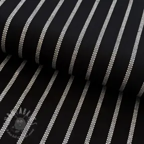 Viskoosi pellavalla YARN DYED Dashed strip black