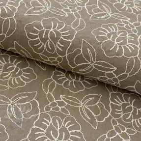 Viskoosi pellavalla EMBROIDERY Latizia sand