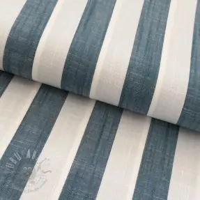 Viskoosi YARN DYED Stripes BIG petrol