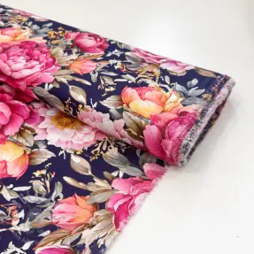 Viskoosi RADIANCE Manon navy digital print