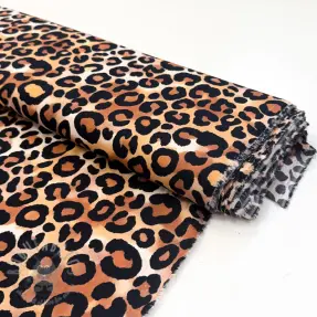 Viskoosi RADIANCE Panthera brown digital print