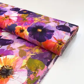 Viskoosi SATIN Tamara purple digital print
