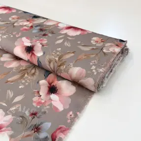 Viskoosi SATIN Daphne pink digital print