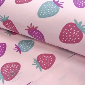 Harjattu collegekangas JOGGING Strawberries pink