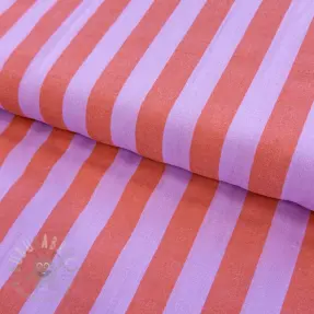Puuvillakangas YARN DYED NOVA Stripe lavender orange