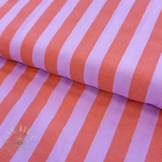Puuvillakangas YARN DYED NOVA Stripe lavender orange