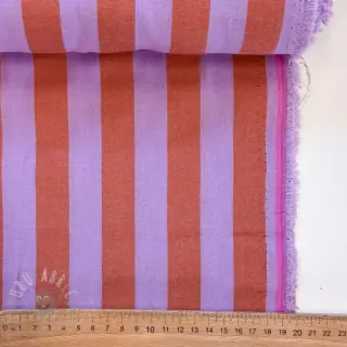 Puuvillakangas YARN DYED NOVA Stripe lavender orange
