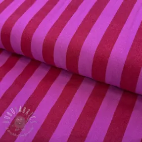Puuvillakangas YARN DYED NOVA Stripe red fuchsia