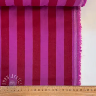 Puuvillakangas YARN DYED NOVA Stripe red fuchsia