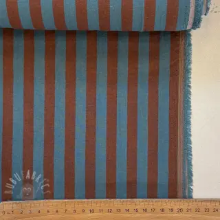 Puuvillakangas YARN DYED BIG Stripes brown