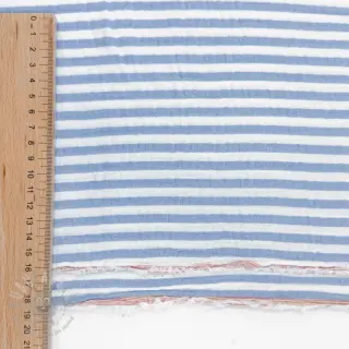 Kaksinkertainen harsokangas/musliini YARN DYED Summer stripe blue