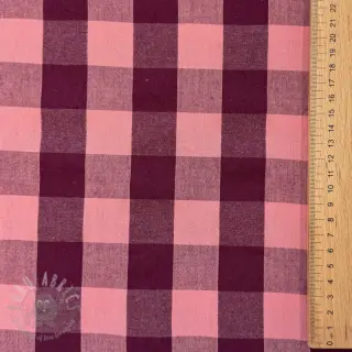 Puuvillakangas YARN DYED SONJA Checks aubergine