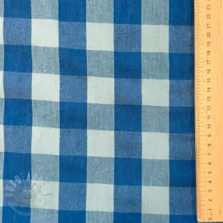 Puuvillakangas YARN DYED SONJA Checks blue green
