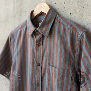 Puuvillakangas YARN DYED BIG Stripes brown