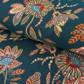 Sisustuskangas jacquard Bosphore petrole