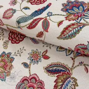 Sisustuskangas jacquard Palampore blanc