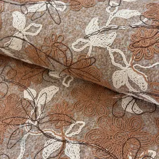 Päällystakkikangas WOOLY EMBROIDERY Petra beige
