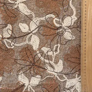 Päällystakkikangas WOOLY EMBROIDERY Petra beige