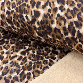 Päällystakkikangas TEDDY SUEDE Panther LEO cognac