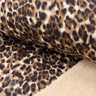 Päällystakkikangas TEDDY SUEDE Panther LEO cognac